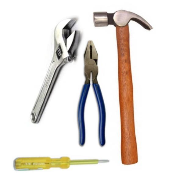 Saleshop365® Home Combo - Hammer + Combination Plier + Flat Spanner + Line Tester - halfrate.in