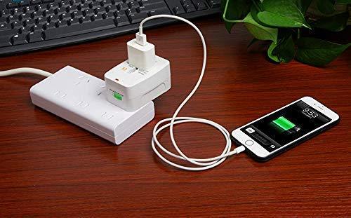 Universal Adapter Worldwide Travel Adapter with Built in Dual USB Charger Ports with 125V 6A, 250V Protected Electrical Plug (White) - halfrate.in