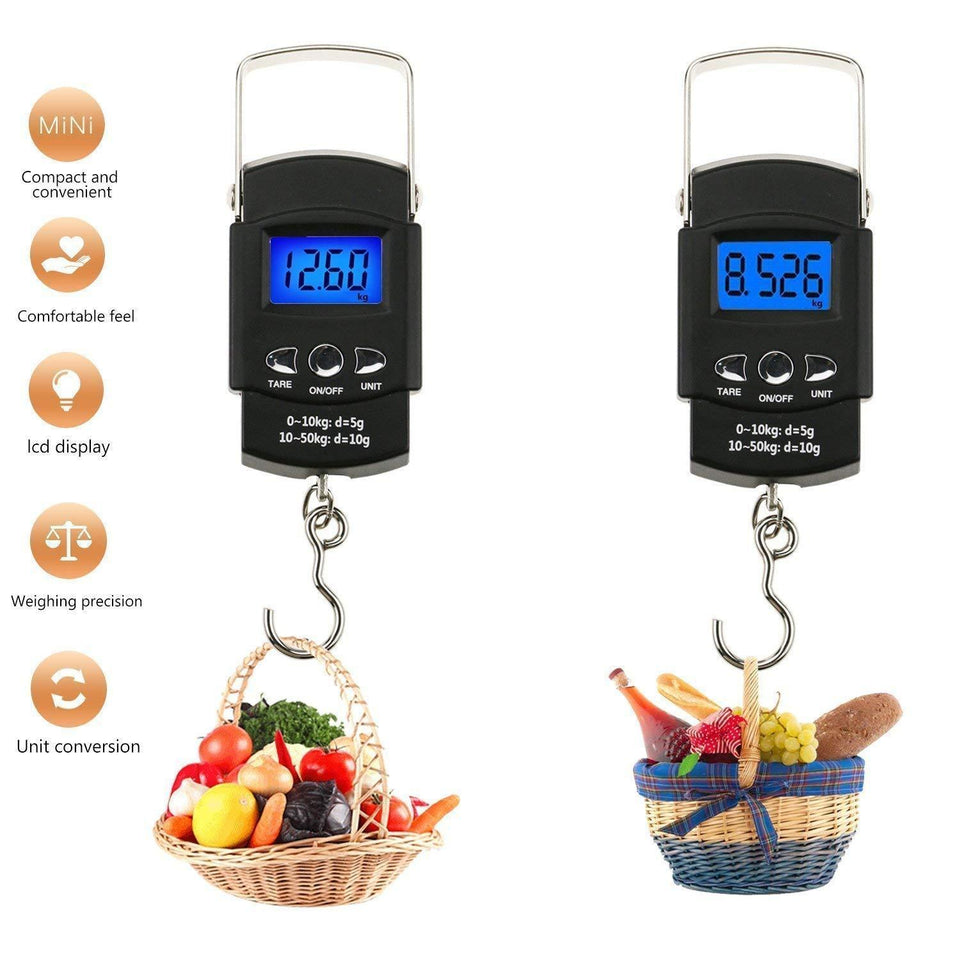 Weighing Scale 50kg Digital Heavy Duty Portable For Kitchen /luggage Pocket - halfrate.in