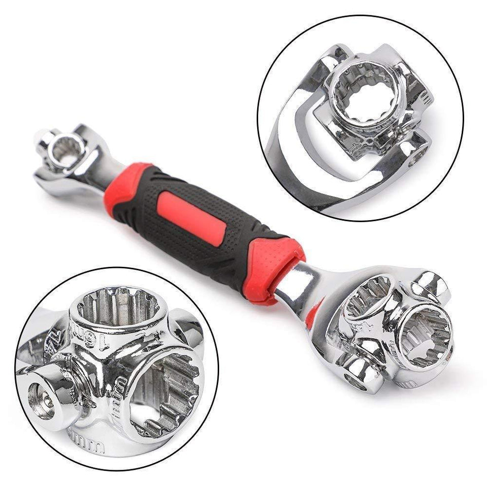 Saleshop365® 48 in 1 Socket Wrench Multifunction Universal Tool with Spline Bolts 360 Degree Revolving Spanner - halfrate.in