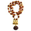 Shiv Shakti Kavach - 5 Mukhi Rudraksha Trishul Damru (Damaru) Locket/Pendant in Rudraksha mala - halfrate.in